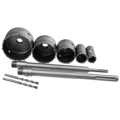 Vídiás koronafúró készlet 30mm-100mm, SDS-Plus, SDS-Max Vídiás koronafúró készlet 30mm-100mm, SDS-Plus, SDS-Max