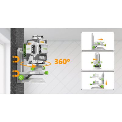 Huepar Pro ZK04CG 4D 4*360° szintezőlézer